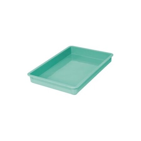Stackable Storage Tote, 25-3/4 in L x 17-3/4 in W x 4-1/2 in H, Green, Fiberglass